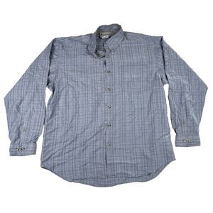 Columbia GRT Mens XL Button Long Sleeve Shirt Plaid Hiking Camping Blue Poly Mix
